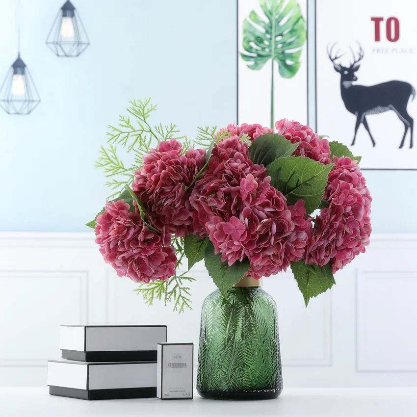 Manufacturers Wholesale Wedding Background Wall Decoration Silk Flower Artificial Hydrangea