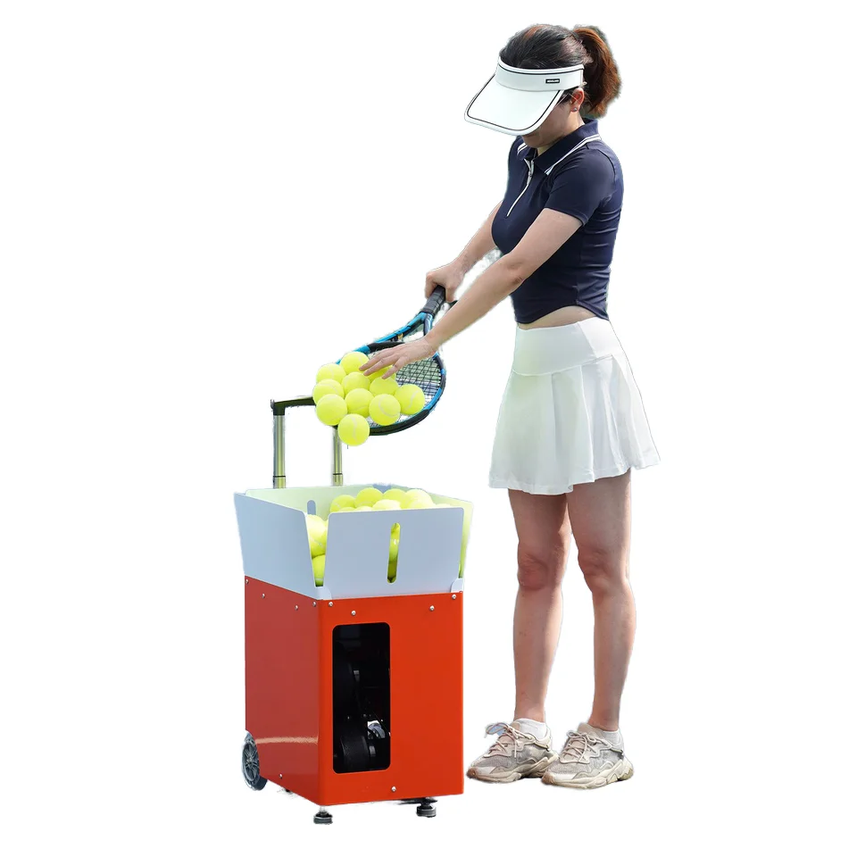 Portable Tennis Ball Shooting Machine with Mobile App Control New Steel Plastic and ABS Material for Home or Outdoor Training
