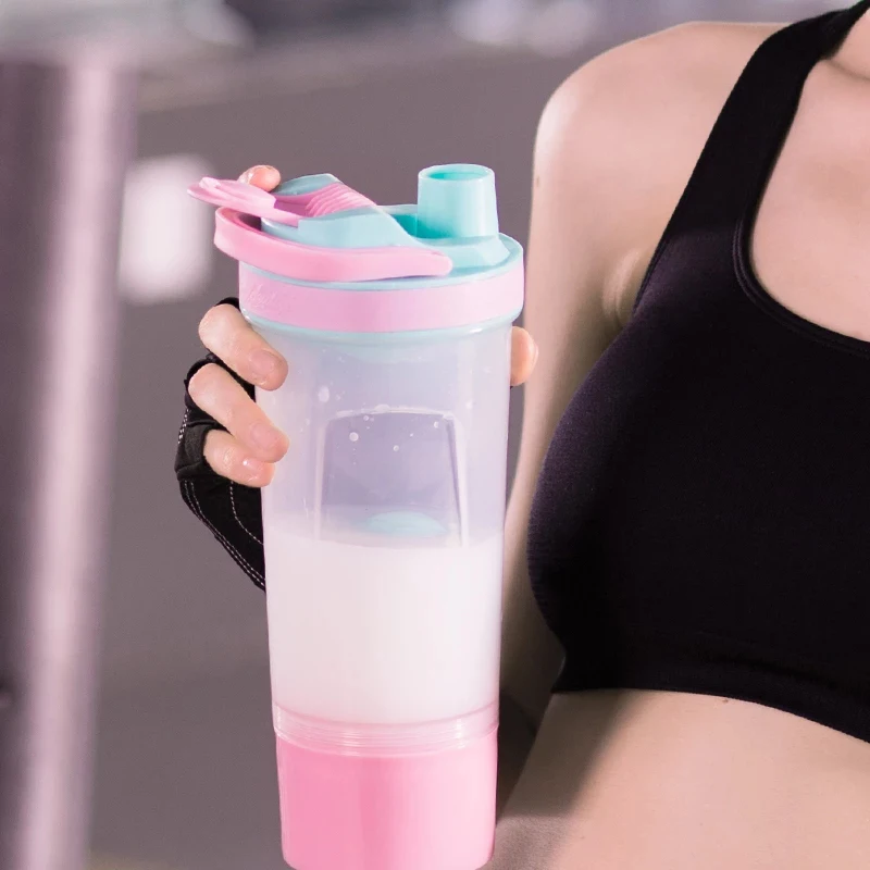 Mikenda  BPA free New Style Shaker Sports Travel Portable Drinkware Tritan Plastic Whey Protein Powder Sport Shaker Bottle