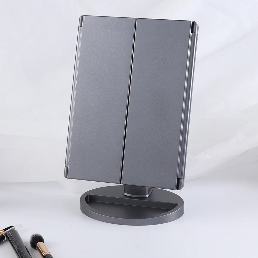 C&C Custom Triple Foldable 1/2/3X Magnifying Smart USB Lighted Led Makeup Touch Cosmetic Mirror Makeup Vanity Mirror With Lights