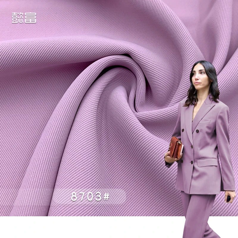 Factory production Clothing Textile Supplier 8703# Wholesale Garment Designer Custom Factory 100% 100 Polyester Twill Fabric