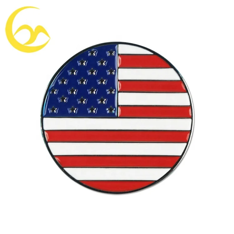 Hot Sale Popular USA Feature Ball Marker Golf Ball Markers Stocked Ball Markers