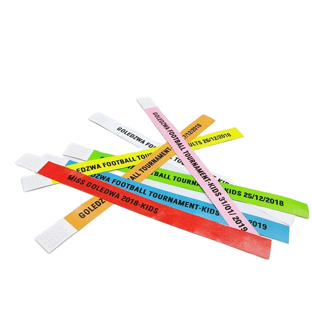 wholesale cheap custom inkjet Printable Tag Disposable waterproof cheap Tyvek Paper sheet Wristbands printing bracelet
