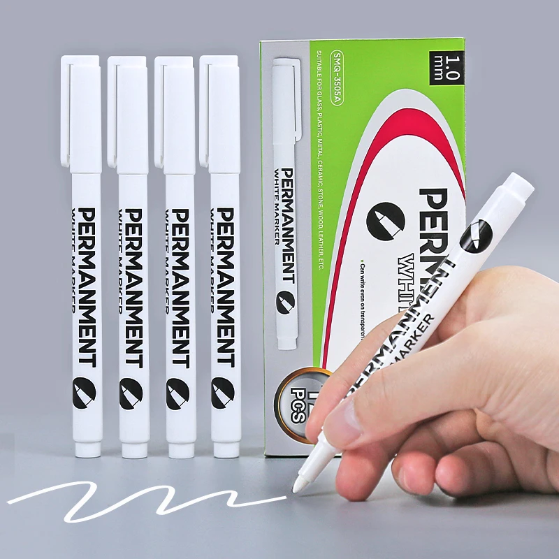 Permanent White Marker Water-proof Durable White Marker Pen for Cargo Shipping Marking