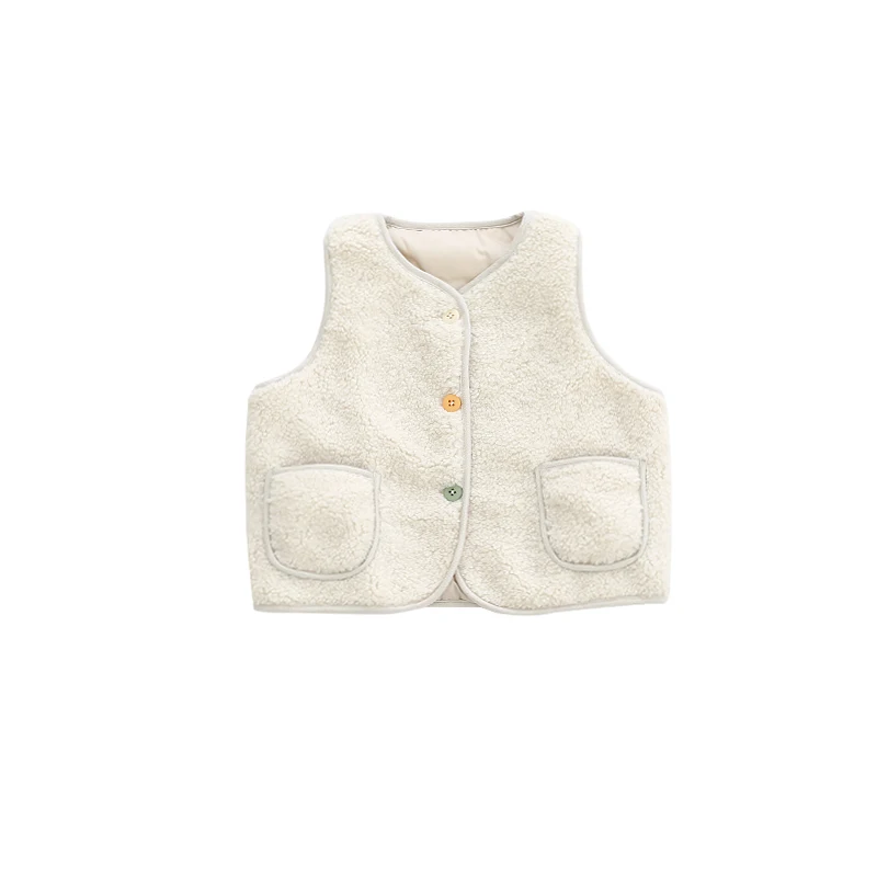 
Solid color thicken thermal autumn warm 0-3-year old baby unisex vest sleeveless O-Neck wholesale baby vest 