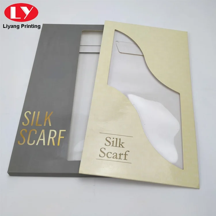 Paper Envelope Scarves Packing Custom Logo Retail Scarf Packaging Envelopes with Clear Window