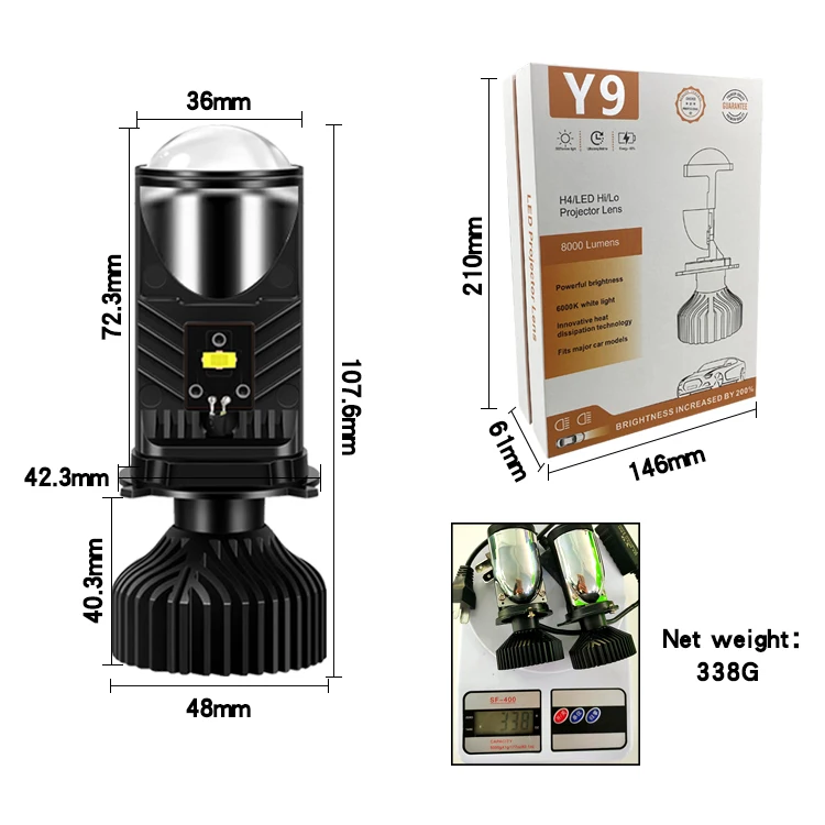 y9 faros led headlight mini lens projector h4 spot light led h4 canbus offroad truck led lamp motorcycle led headlight