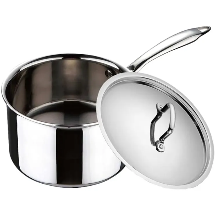 Manufacture OEM&ODM Luxury  8 pcs three layer stainless steel kitchen pots and pans food cooking cookware set with 201 ss lid