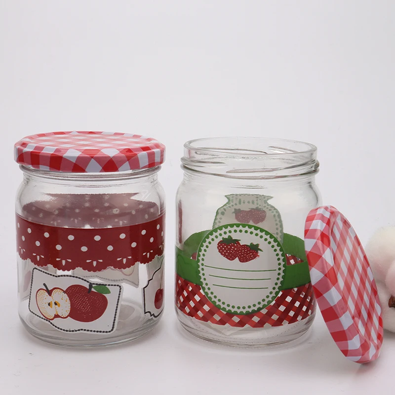 
New Customized Round Shape Multifunctional Glass Jam Jar for Food Storage 