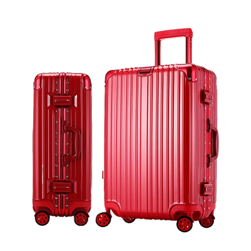 High Quality 20/24/28 Inch Unisex Aluminum Suitcase Travel Set Large Capacity TSA Lock Waterproof Hard Case Fabric