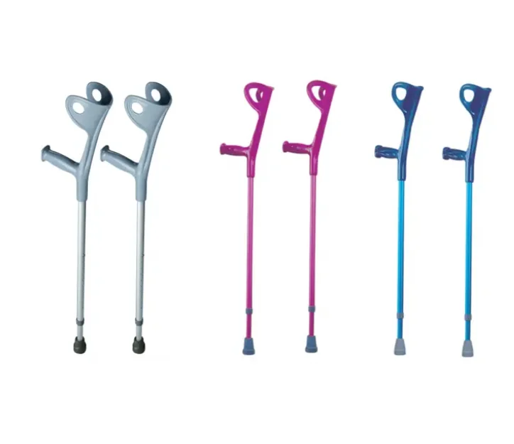 Lightweight Arm Crutch  Medical Hands Free Walking Stick Aluminum Adjustable Forearm Elbow Crutch Cane