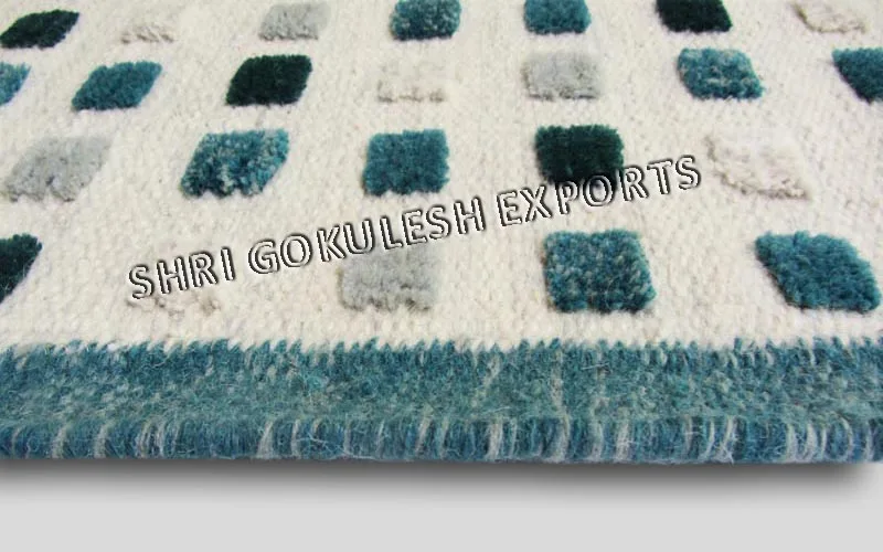 Wholesale Nordic Modern Design Rectangular Shape 100% Wool Shaggy Living Room Carpets