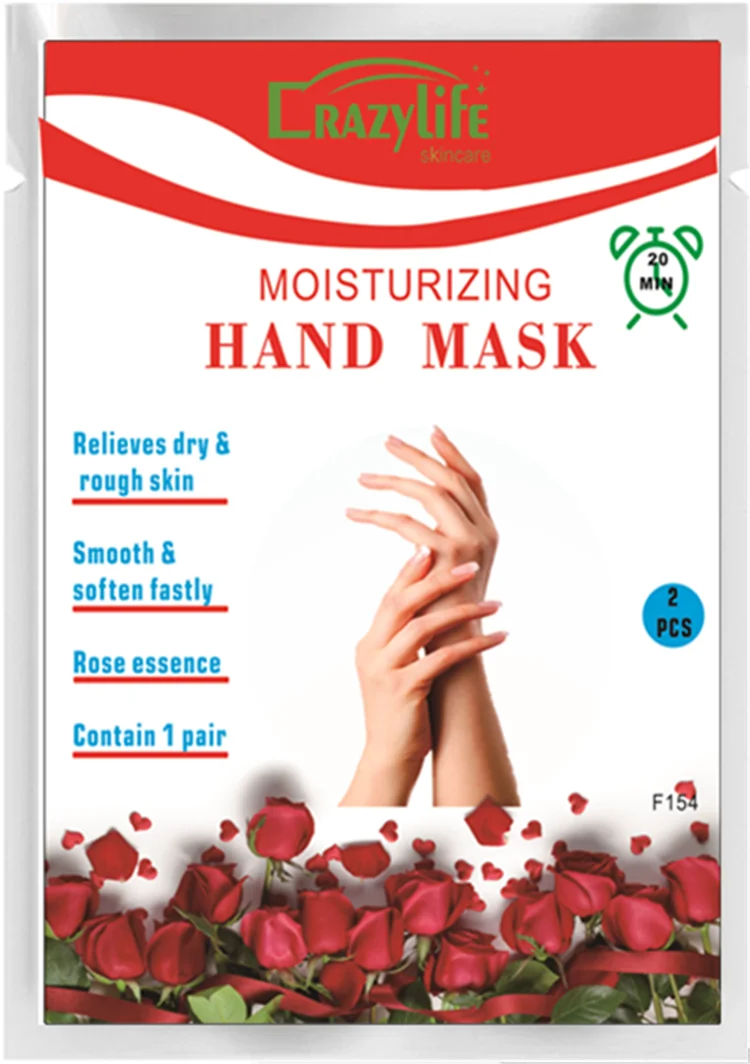 Crazylife Wholesale Exfoliating Peeling Nourishing Hand Mask Beauty Hand Care Whitening Rose Hand Mask Gloves