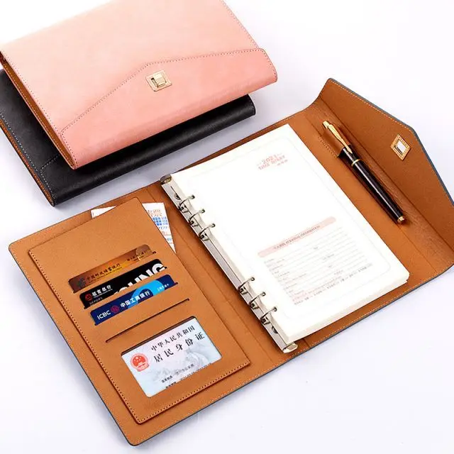 Customizable A5 Binder Leather Diary Journal Notebook with Soft Blank Paper For Writing