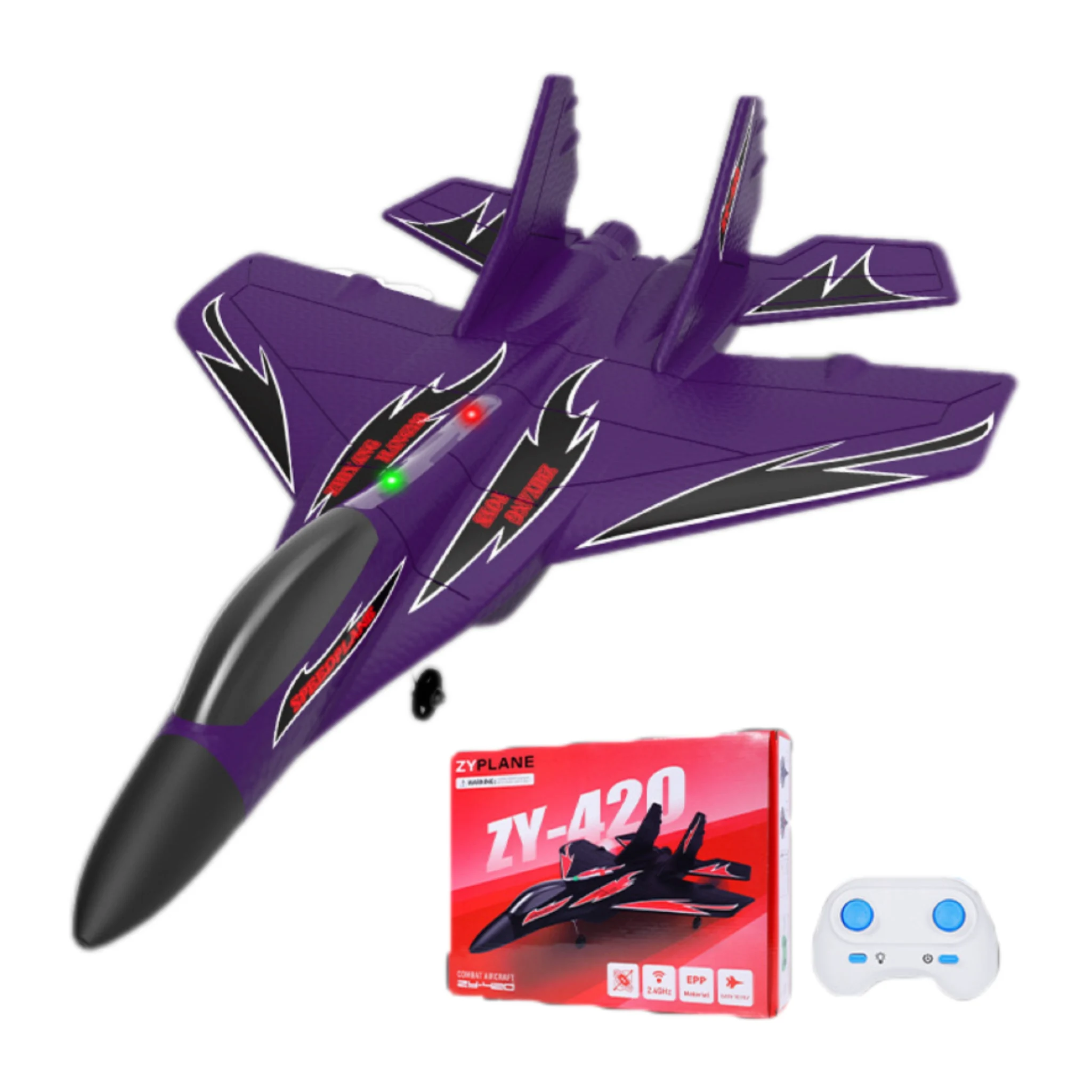ZY-420 Aero Jet 2.4G Fighter Aircraft Air Radio Remote Control rc Plane with LED Light New in Stock