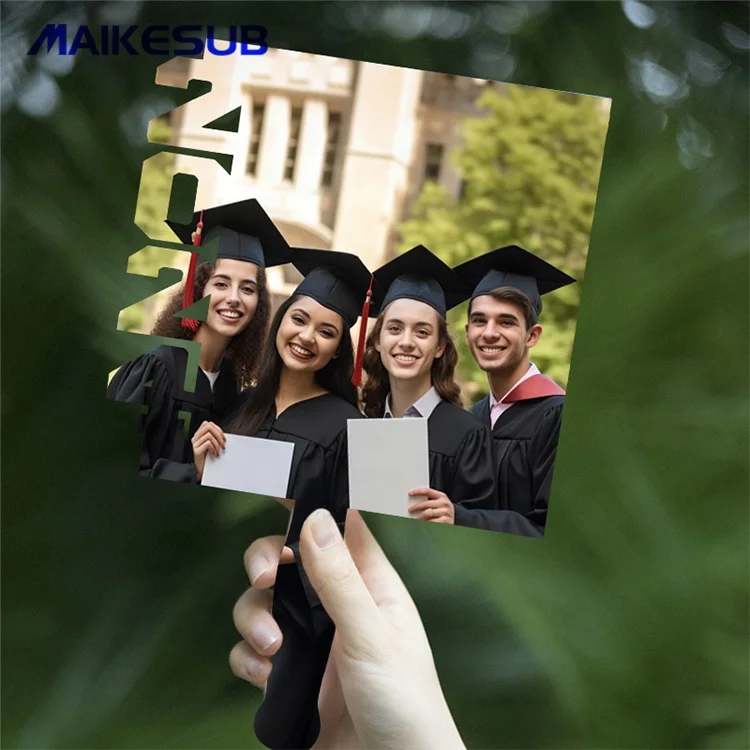 Sublimation blank graduation handle 2024  commemorative photo frame GRAD creative photo frame heat press MDF large handheld fan