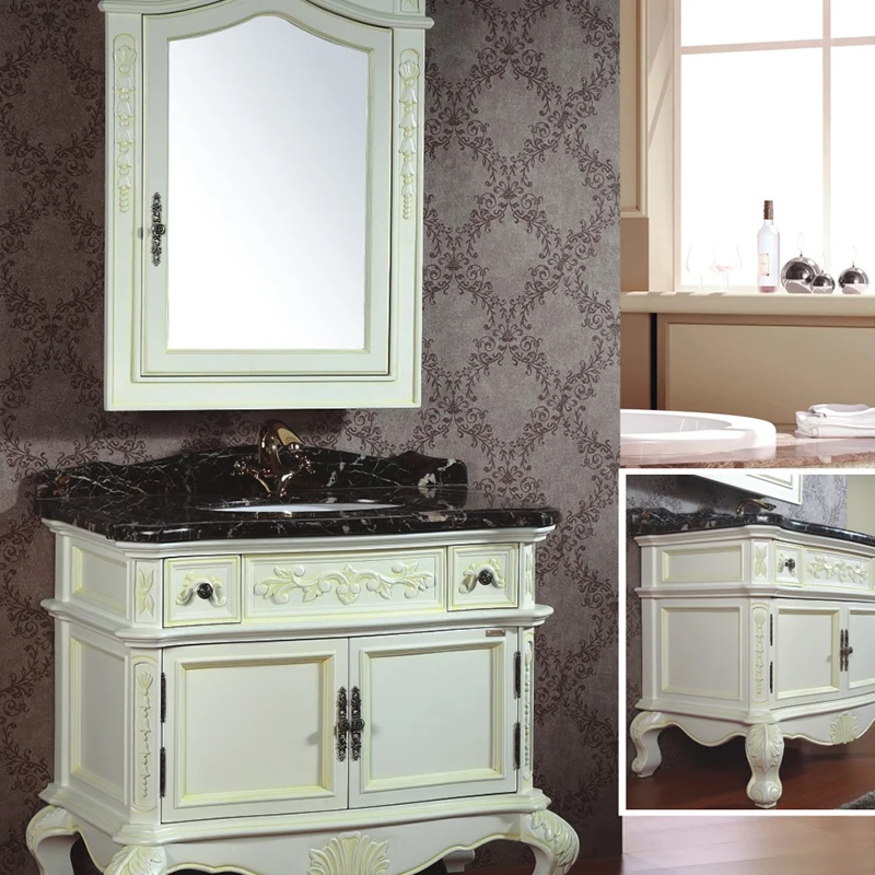 New Design Luxury Wooden Bathroom Cabinet Solid Wood Vanity