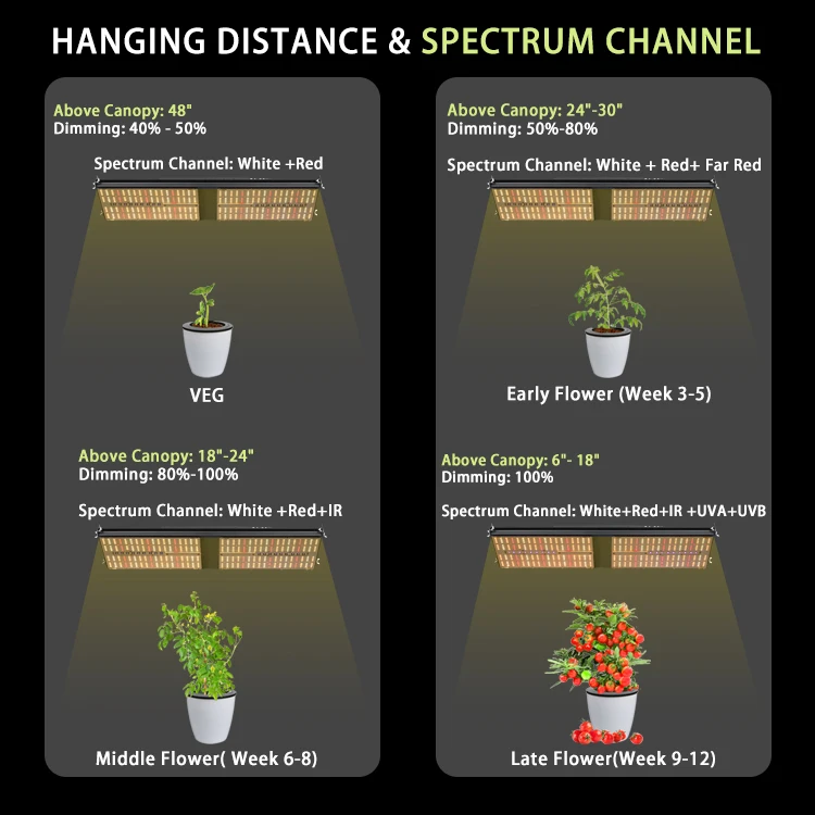 2022 Bavagreen Tech Adjust Spectrum Commercial Growing 360W LED Grow Light with extra uva uvb ir  For Indoor Plants Veg Flower