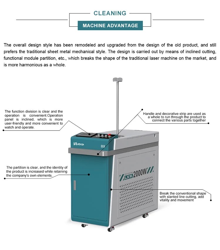 Discount 2000w 3000w laser metal surface cleaning machine laser rust removal machine