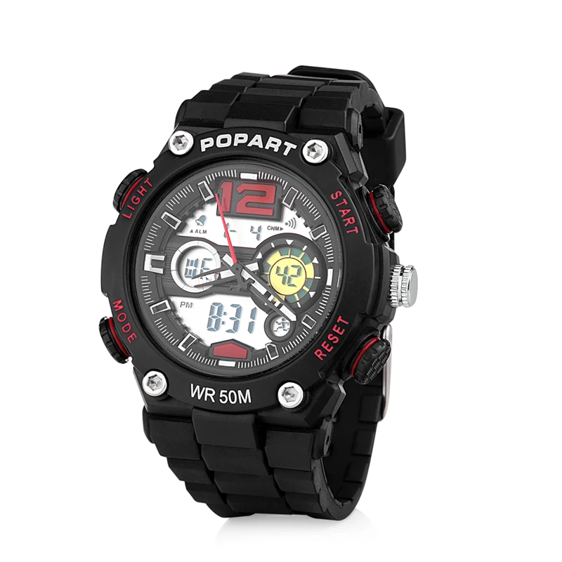 
ABS Plastic cheap 5 atm stainless steel back geneva cover watch 