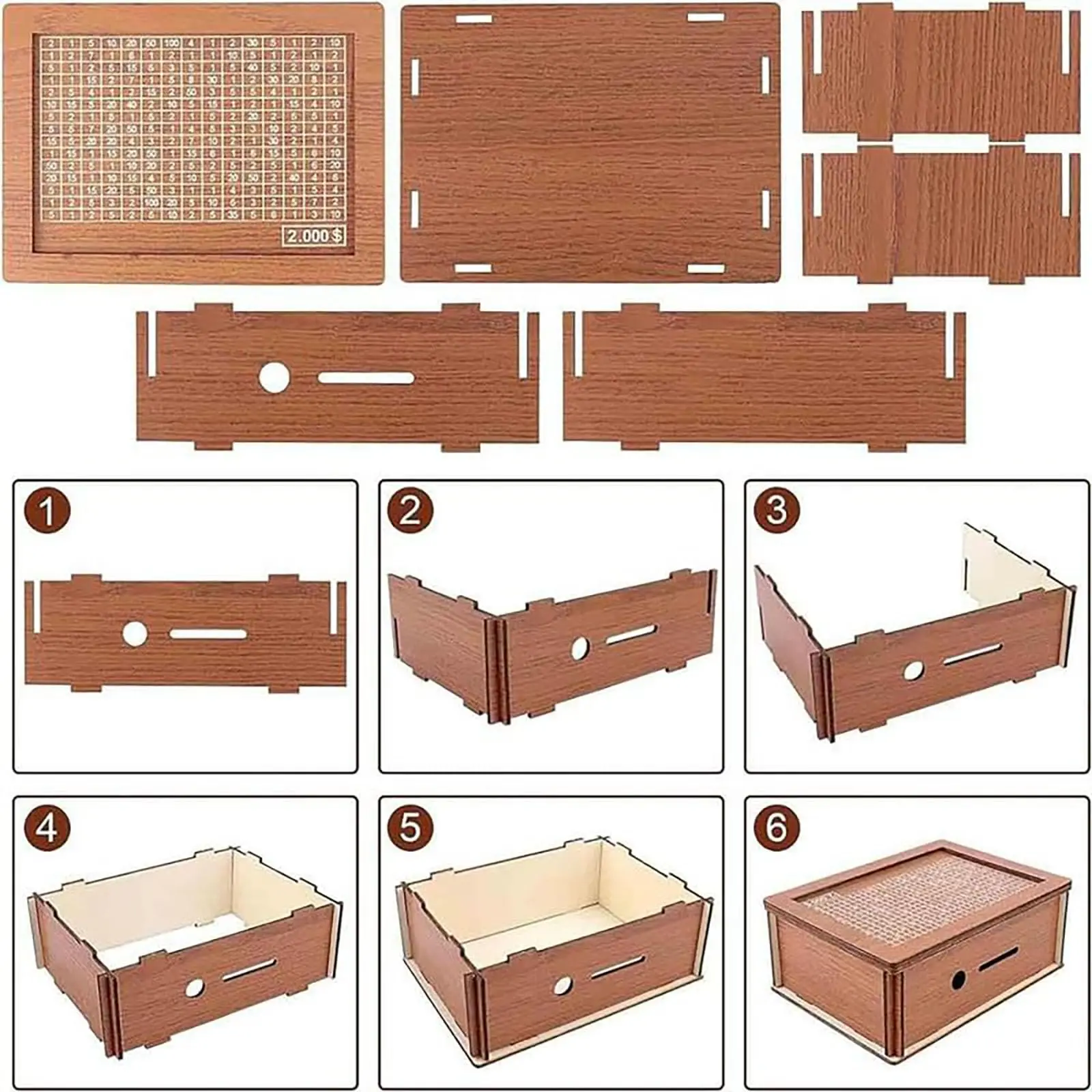 Wooden Money Box Kids Money Banks For Cash Gift with Target Numbers 10000 Dollar Cash Money Handling Products Cash Savings Box