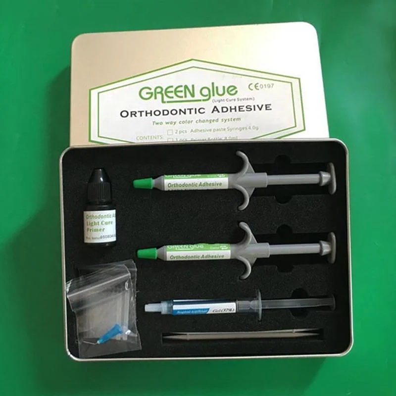 Denxy Dental High Quality Composite Resin for Brackets Green glue Orthodontic Adhesive Light cure Orthodontic Bonding Kit
