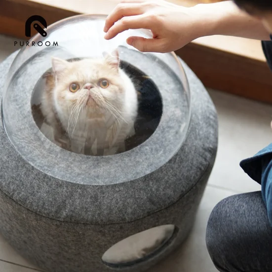 Wholesale Manufacturer Space Capsule Transparent  felt cat bed