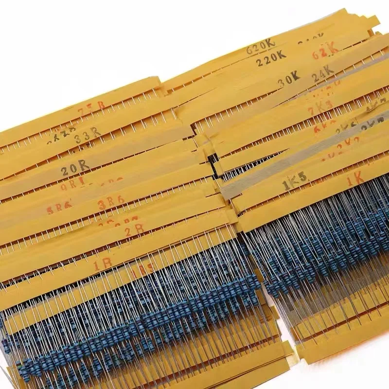130 kinds  2600p/bag 1/4W metal film resistor package component package 0.25W full series resistance value (boxed)(in bag)