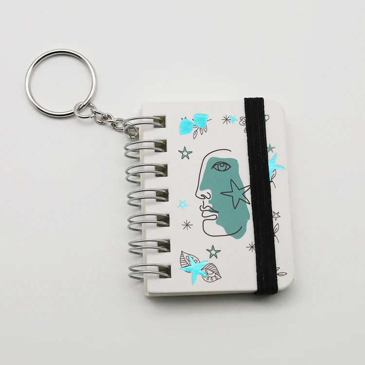 Easily Carry Mini Spiral Memo Notebook With Key Chain And Foil Craft Small Spiral Notebooks