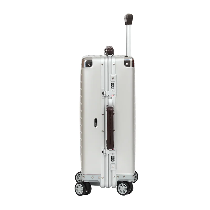 Factory Direct Different Size Aluminum Leather Handle Luggage Bags Cases Suitcase
