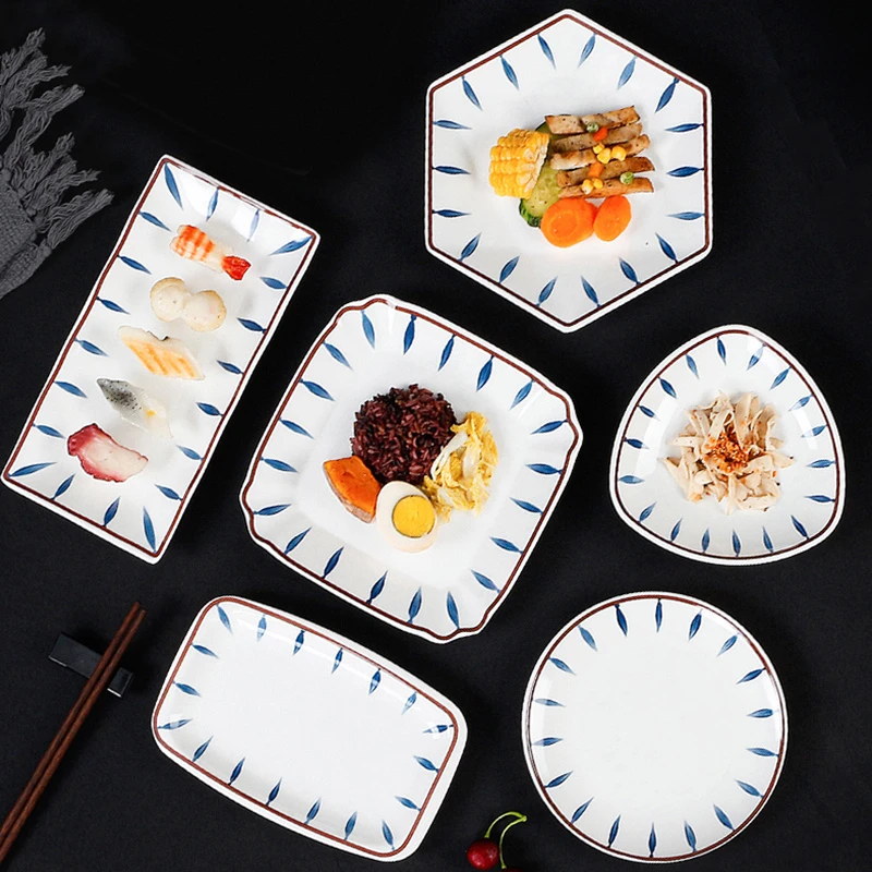 Sushi Plate Restaurant Product Snack Bar Melamine Tray Japanese Dinnerware Set Rectangular Dessert Sashimi Dish Food Display