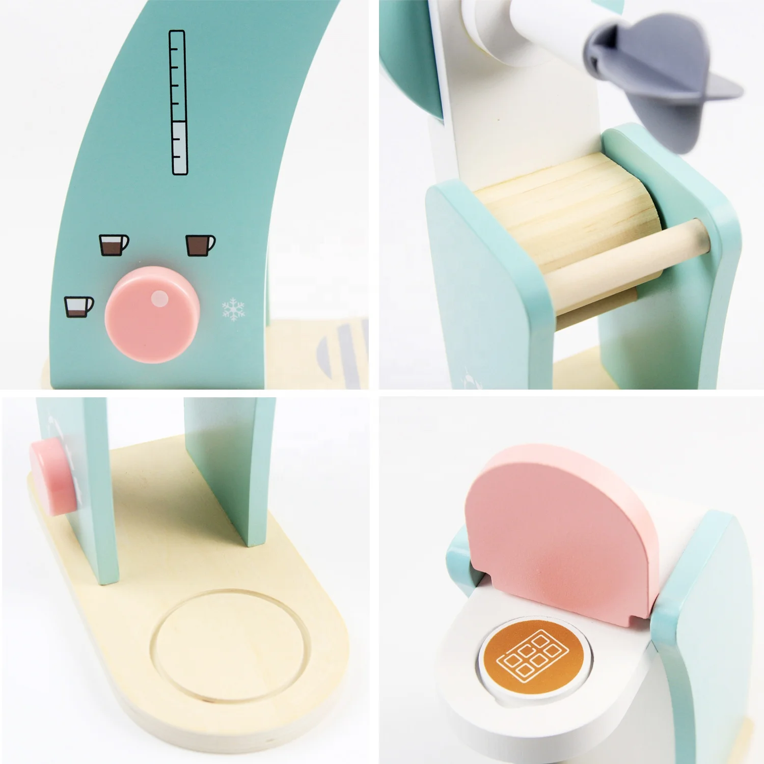 Wooden Bread Maker Toaster Machine Toys for Children 2020 New Design Pretend Play Blue Color Box Zhejiang Unisex 3 Ages+ 10 Kg