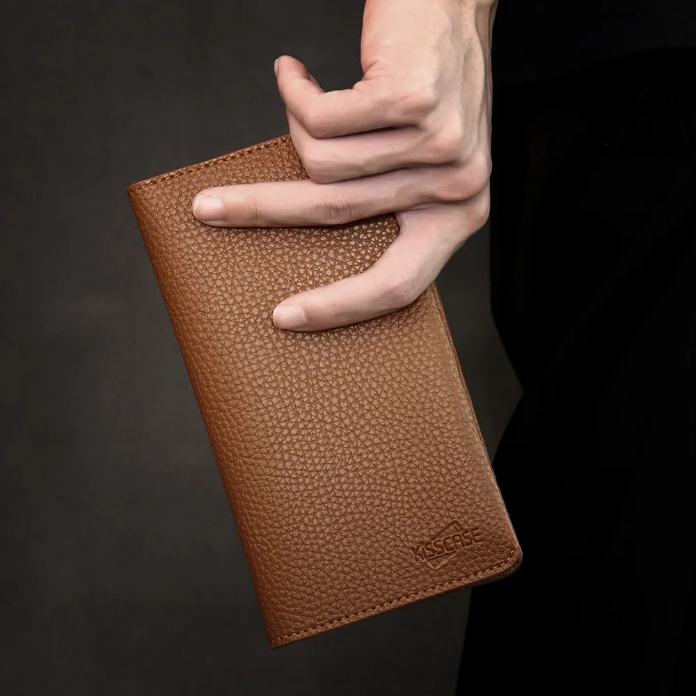 Free Shipping Wholesale Luxury Leather Wallet for Women Men Purse Phone Wallet Up to 6 Inch