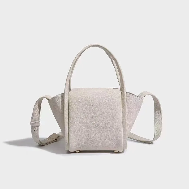 Fashion beautiful handle lichee pattern pu women hand bags shoulder bucket shaped ladies purse and handbag 2023