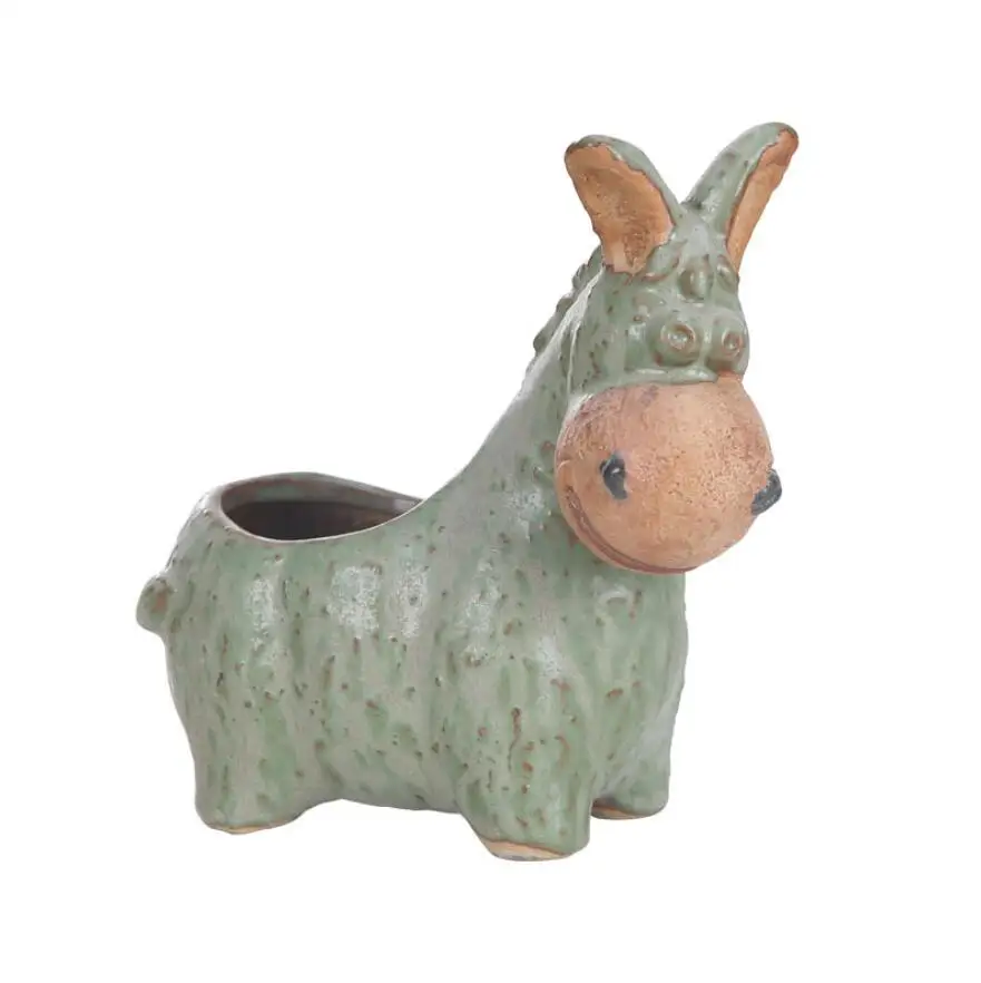 Wholesale Cute Ceramic Flower Pots Different Donkey Cute Planters Flower Pots Home