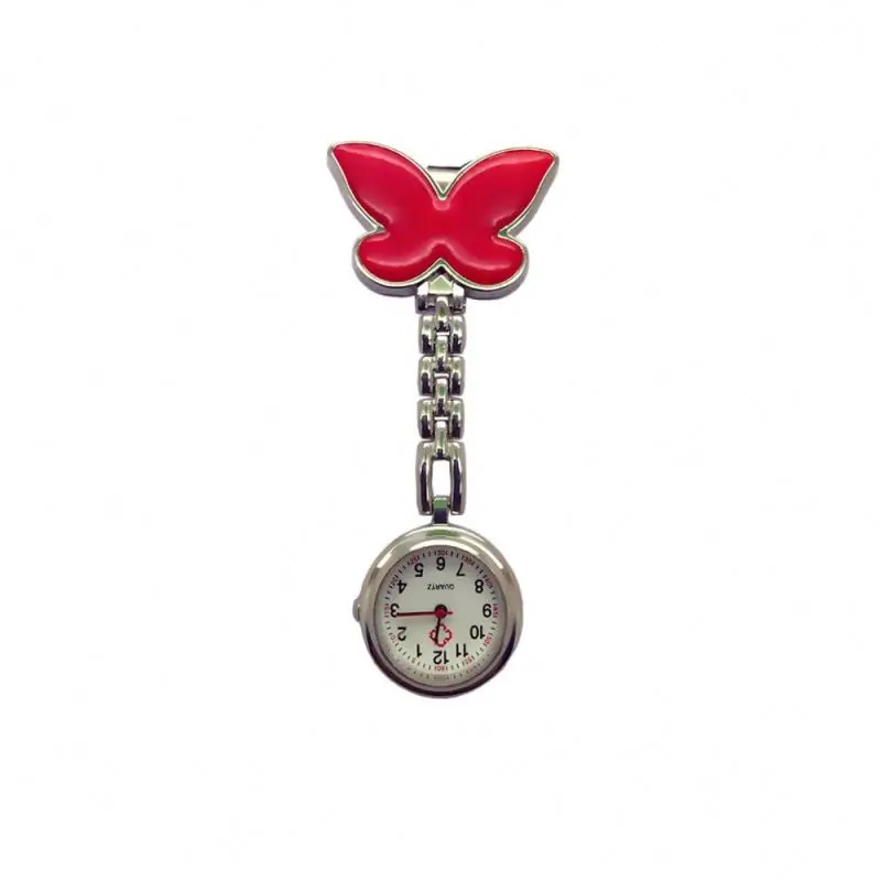 Butterfly FOB Quartz Movement Nurse Pocket Watch hanging medical doctor pocket watch for Women Men