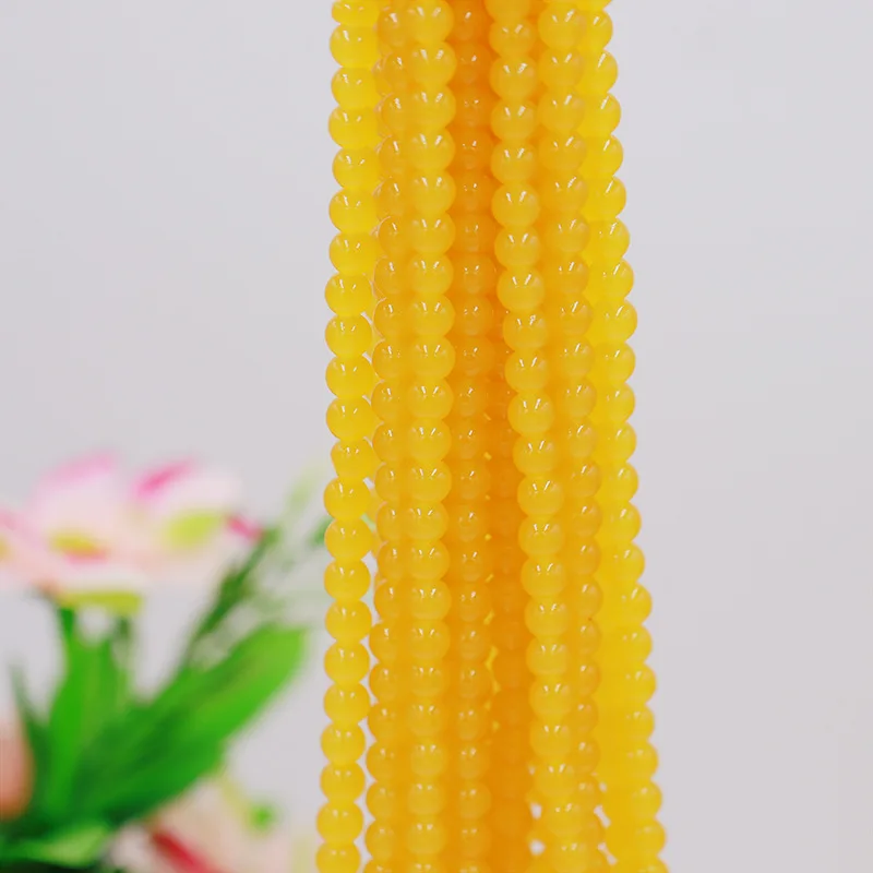 colorful candy color glass synthetic jade bead round loose bead strand accessories for DIY jewelry making bracelet necklace