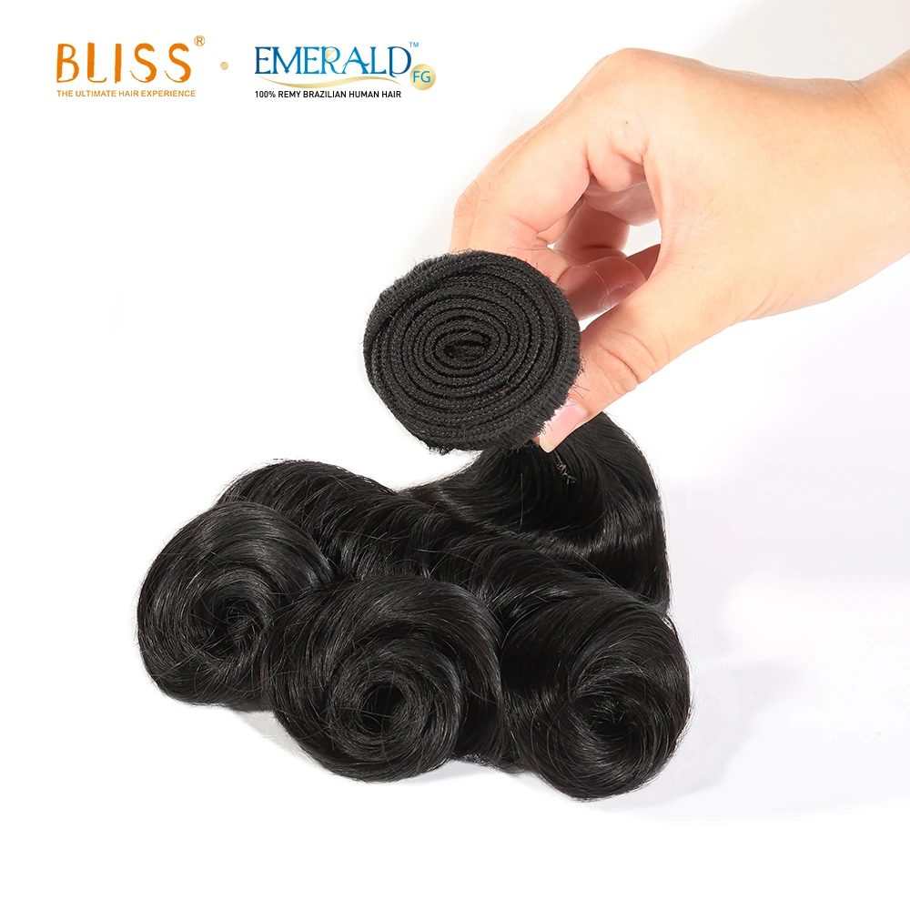 Bliss Emerald Fancy Curl Packet Hair Unprocessed One Donor 3 Bundles Brazilian Human Hair In Packets Wholesale Accept Paypal