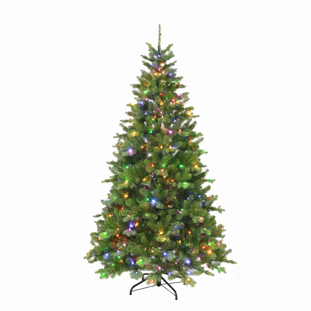 Corner Spray Paint Christmas Tree 240Cm Folding Christmas Tree Artificial With Rgb Lights