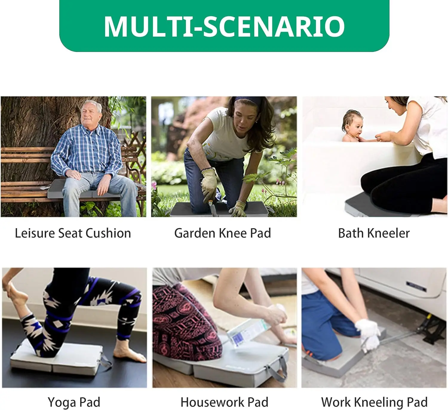 Extra Thick Memory Foam Kneeling Cushion Pad- Garden Kneeler for Gardening Bath Kneeler for Baby Bath Knee Mat for Work