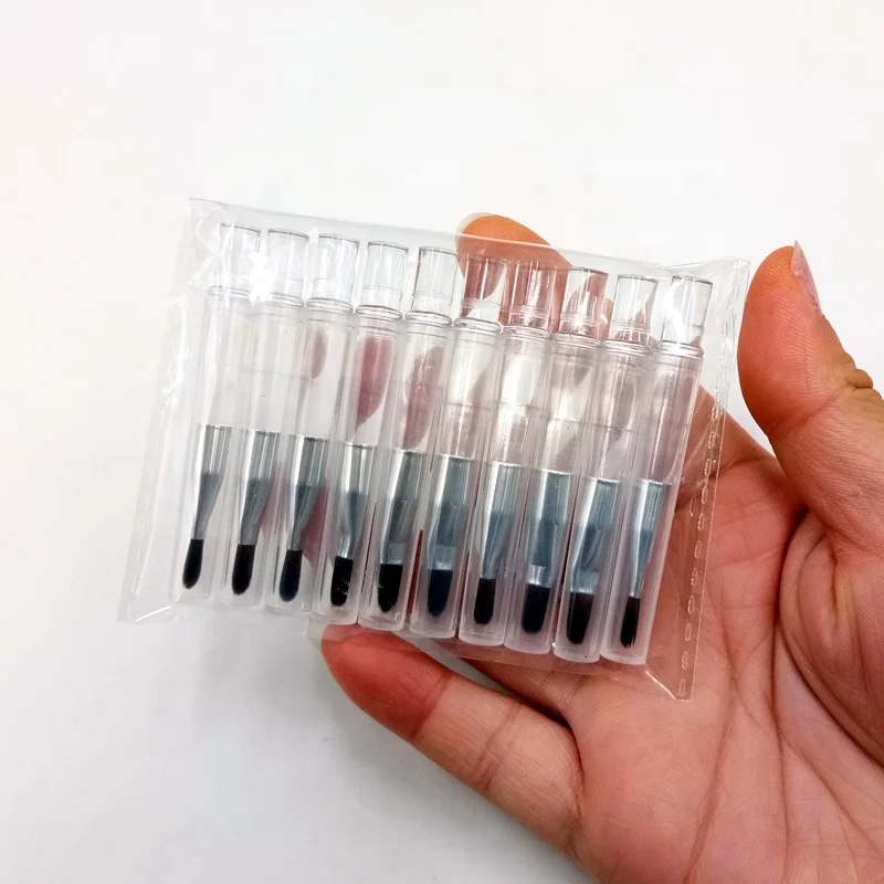 Портативная Черная или прозрачная мини-кисть для губ, кисть для подводки глаз с крышкой, кисть для помады