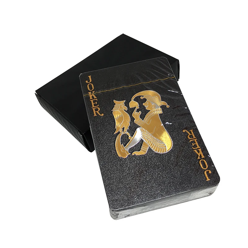 GS-18179 Black Foil Playing Cards Color Printing PET Plastic Poker Cards
