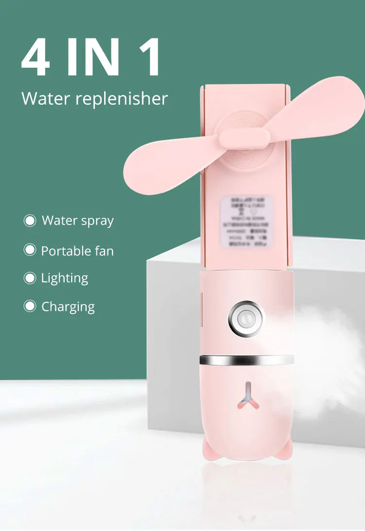 
4 IN 1 Fan Vaporizador Nano Hydrating Face Mist Sprayer Deep Cleaning Belleza Facial Steamer Moisturizer Electric Vaporizer 