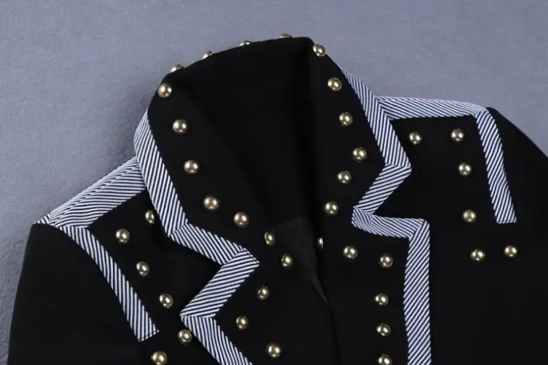 
new arrival fashionable beading slim fitting blazer and rivet beading bodycon pencil pant two pieces business woman blazer suit 