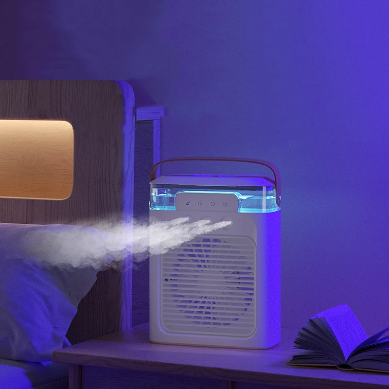 Three-hole air cooler Humidifier humidifier spray Multi-function wind speed adjustable timing multi-color night light function