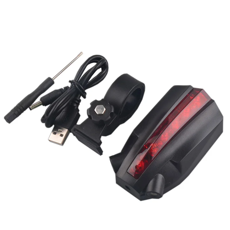 Customize Bike Tail Taillight Rear Signal Rechargeable 8 Led Laser Lights Lamp For Bike Bicycle
