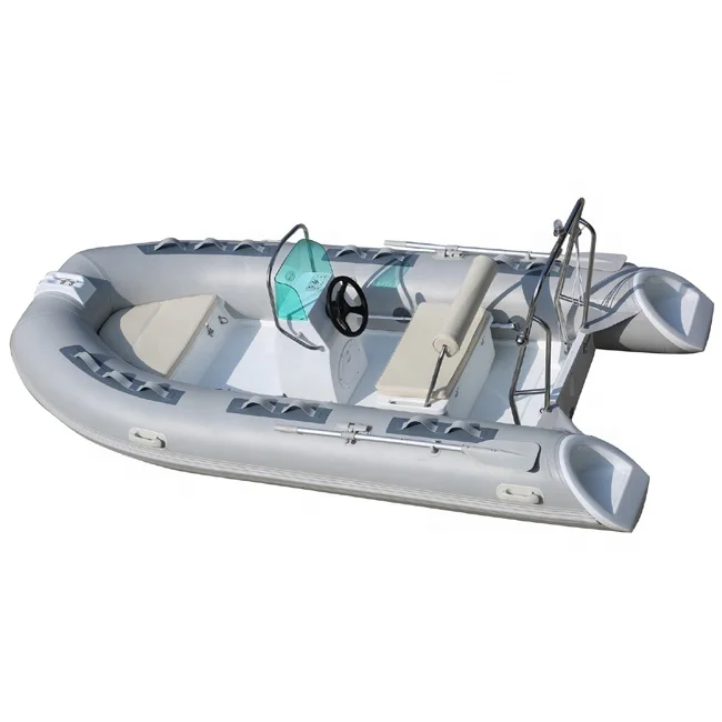 CE 14 feet semi- rigid RIB fiberglass hard hull boat with outboard motor