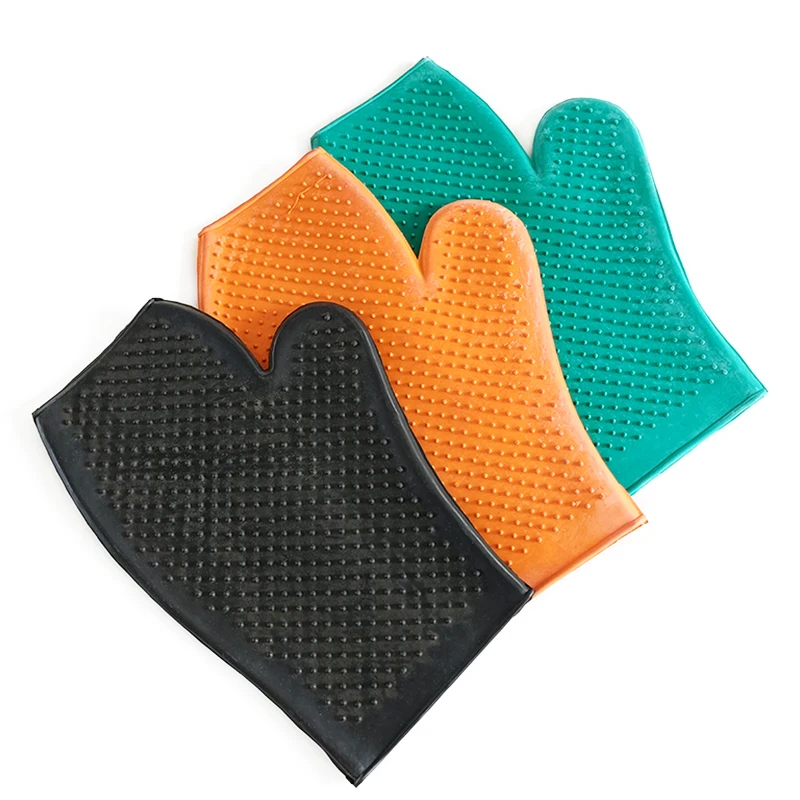 ODM OEM  Orange green black   firm portable defrosting  pet bath brush  for dog cat horse