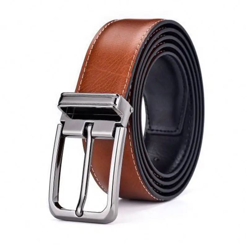 Men Fashionable Durable Alloy Pin Buckle Genuine Leather Belt Vintage Casual Leather Waist Belt For Jeans G208A