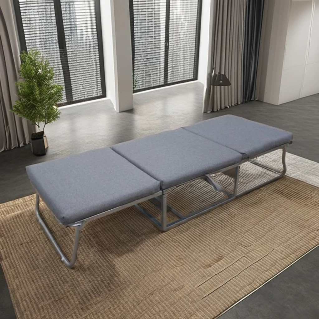 Modern Single Adjustable Fashion Pouf Multi-Function Metal Folding Ottoman Bed Cheap Living Room Furniture for Home School Hotel